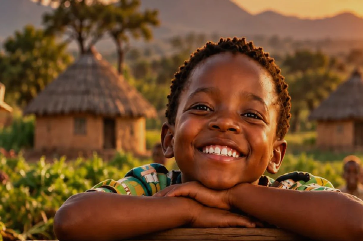 Source Okuhle artwork of a child at a communal table